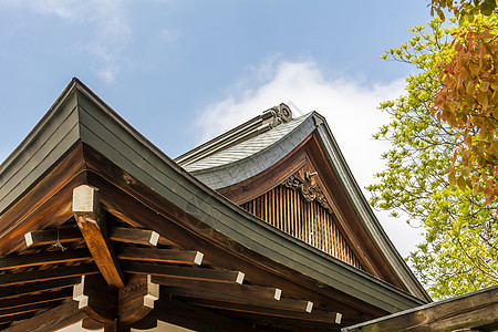 日本式屋顶建筑学传统旅行天堂神社文化建筑宗教蓝色艺术图片