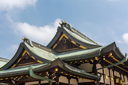 日本式屋顶神社艺术宗教天堂蓝色文化旅行天空绿色传统图片