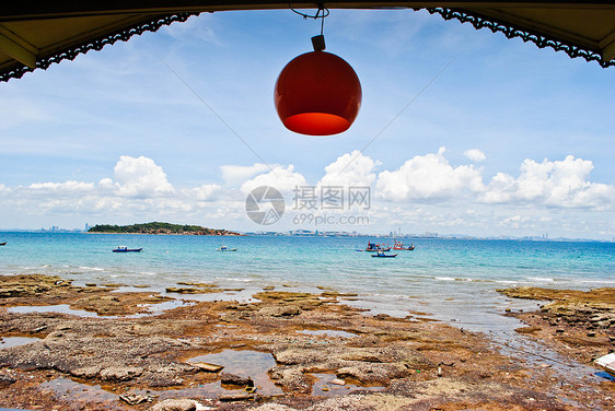 海滩和船只旅行蓝色旅游天空白色石头图片