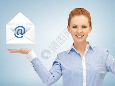 显示虚拟信封的妇女邮政邀请函生意人办公室商务棕榈青少年金融信封邮寄图片