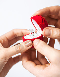 结婚戒指和礼品盒的夫妇未婚夫盒子男人订婚珠宝约会石头已婚女士婚姻图片