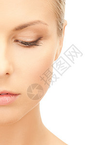 美丽的女人的半张脸老化容貌女孩手术保湿塑料皮肤眼睛睫毛外科图片