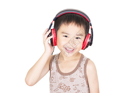 让可爱的孩子听音乐兄弟娱乐耳机玩家技术耳朵寒意手指男生扇子图片