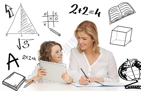 使用平板电脑做家庭作业(Pc)图片