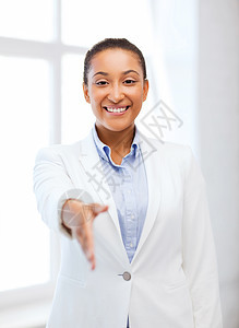 商业女商务人士准备握手律师企业家老板工作协议手势办公室问候语经理女性图片