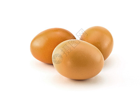 白色背景的鸡蛋棕色奶制品早餐生活蛋黄产品家禽农场宏观食物图片