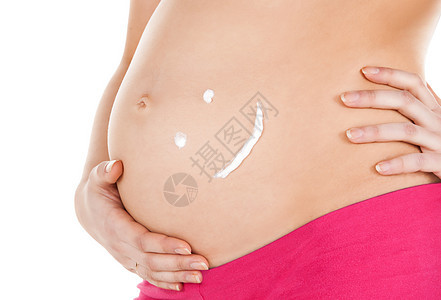 怀孕妇女腹部生活卫生女性婴儿条纹微笑洗剂润肤孩子分数图片