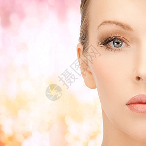 美丽的女人的脸皮肤清洁金发女郎眼睛化妆品女性蓝色福利容貌嘴唇图片