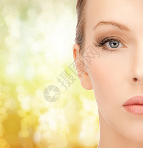 美丽的女人的脸福利保湿化妆品睫毛嘴唇治疗女性眼睛容貌护理图片