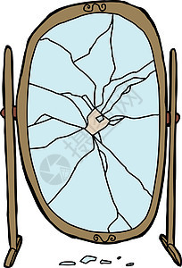 粉碎镜像框架插图碎片空白玻璃迷信剪贴厄运古董事故图片
