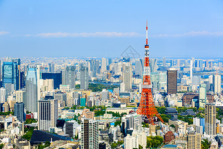 东京塔 从天线上看风景游客建筑物城市景观港区蓝色吸引力旅游市中心图片