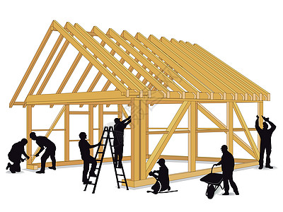 建造木木屋建筑房屋房子工艺商业工匠木匠施工技术作业图片