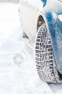 冬季轮胎车轮紧闭天气季节安全运输装饰品橡皮封锁车辆冻结气候图片