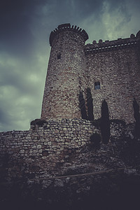 塔台 中世纪城堡 西班牙建筑据点城市防御建筑学历史历史性夸脱麦地石头地标图片
