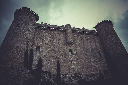 堡垒 中世纪城堡 西班牙建筑石头夸脱防御城市天空文化历史地标蓝色麦地图片