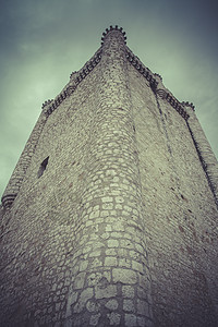 坚固 中世纪城堡 西班牙建筑建筑学堡垒文化蓝色石头天空地标历史历史性旅行图片