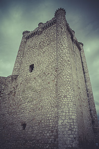 中世纪城堡 西班牙建筑防御城市麦地历史性天空蓝色旅游夸脱墙壁文化图片