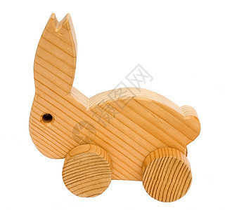 旧木制玩具兔子轮子车轮木头白色雕像工艺雕塑数字幼儿园哺乳动物图片