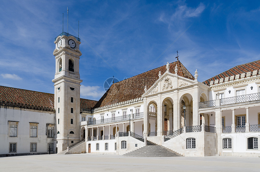 科英布拉大学主楼Coimbra世界大学阴影入口文化石头校园柱子学校旅行图片