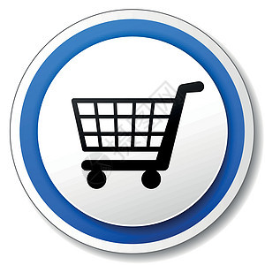 矢量购物蓝色图标电子商务黑色按钮标签白色网络圆形商业程式化阴影背景图片