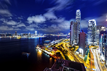 香港天线夜建筑经济天际夜景景观城市商业旅游场景天空图片