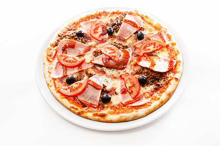 意大利比萨配料披萨餐厅烹饪牛肉食物午餐面团美食蔬菜图片