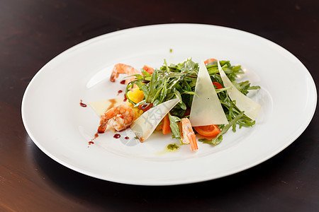 虾沙拉大虾松子美食叶子盘子海鲜食物图片