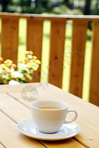 咖啡杯泡沫刀具杯子热饮花园咖啡牛奶享受桌子棕色图片
