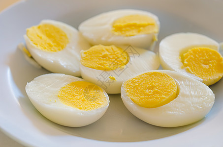 煮鸡蛋美食椭圆形早餐黄色盘子食品营养白色食物图片