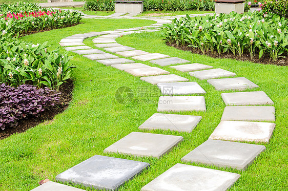 花园里的路小路通道人行道植物叶子绿色路面公园场地图片