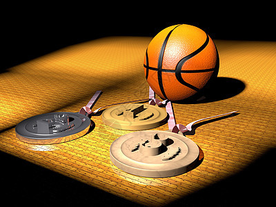 篮球和奖章杯子插图玩家白色冠军团队游戏优胜者黑色比赛图片