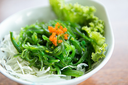 日本菜食文化海藻绿色海鲜盘子坚果美味美食白色午餐图片