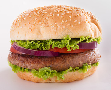 漂亮又多汁的汉堡特配 食物是一系列快餐牛肉白色小吃芝麻沙拉种子包子图片