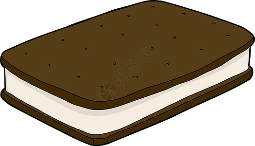 冰奶三明治巧克力写意小吃香草插图手绘甜点食物奶制品卡通片图片
