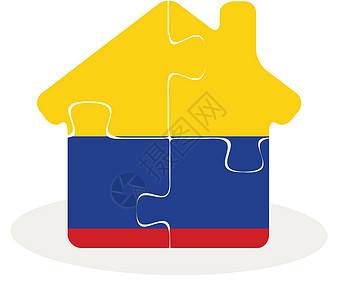以 Colombia 旗在拼图中的自家主家庭图标Name图片