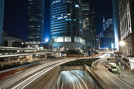 中国香港中央商业区 晚上前 中国国际商业市中心建筑景观金融踪迹汽车旅行交通图片