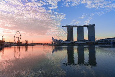 新加坡在Marina Bay的标志性建筑物图片