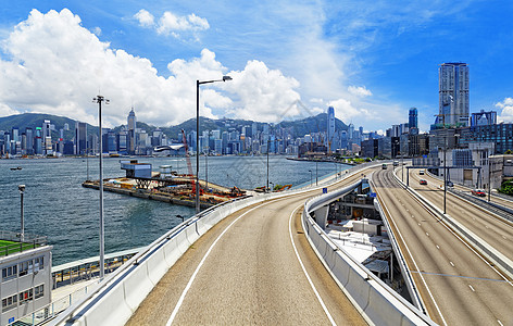 香港日市中心反射摩天大楼景观地标蓝色日落日出旅行城市图片