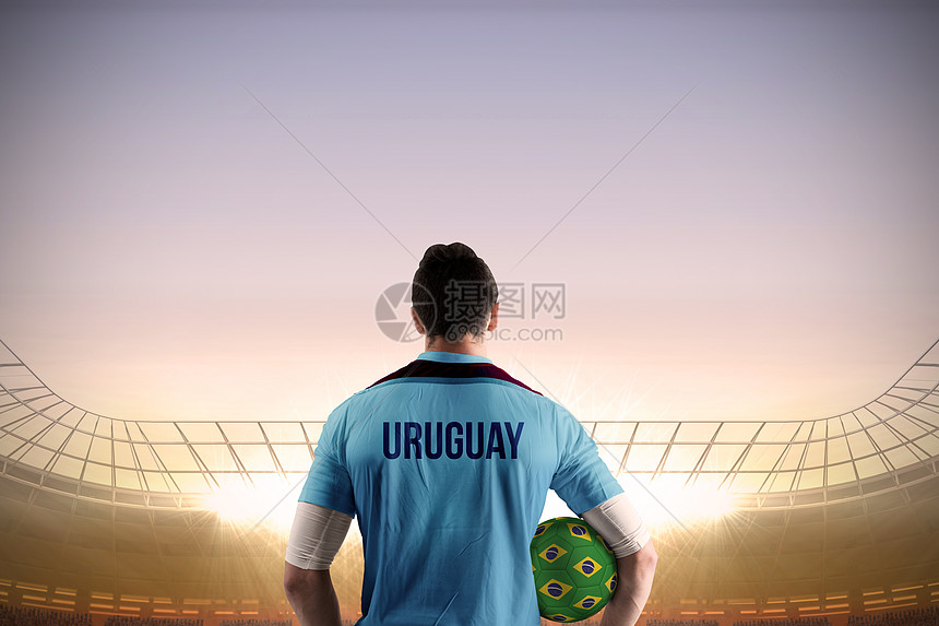 乌拉圭足球运动员的球员计算机球衣男性男人蓝色天空世界播放器齿轮橙子图片