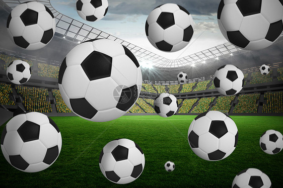 黑人和白人足球计算机沥青运动数字扇子活动体育场皮革世界杯子图片