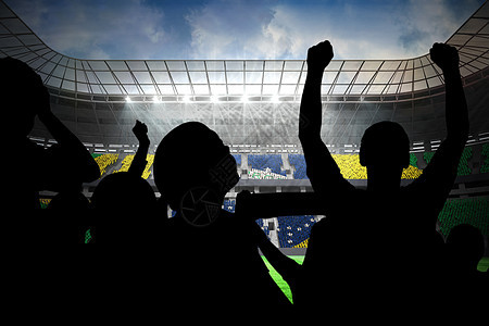 足球支持者的轮休会运动计算机闲暇旗帜欣快感观众杯子绘图活力体育场图片