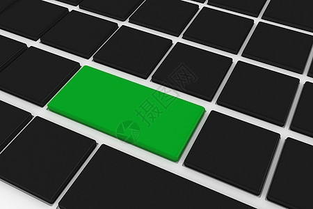 带有绿色密钥的黑色黑键盘电脑钥匙计算机计算绘图技术图片