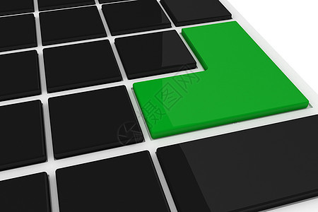 带有绿色密钥的黑色黑键盘技术绘图钥匙电脑计算机计算图片