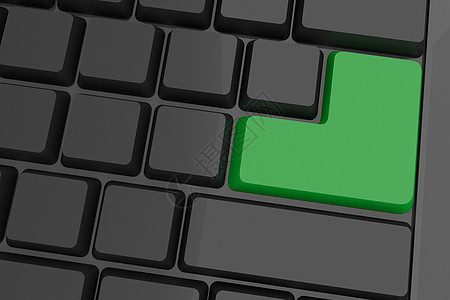 带有绿色密钥的黑色黑键盘钥匙技术计算计算机绘图电脑图片