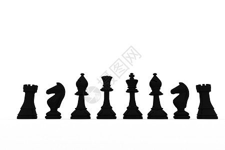 黑象棋一连列绘图数字计算机黑色国王棋盘插图团队骑士战略图片