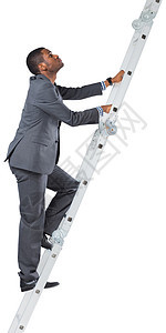 商务人士攀登阶梯专注人士梯子公司职业黑色男人商业男性商务背景图片