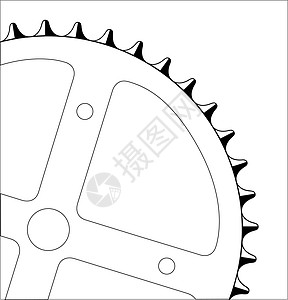 自行车吉耳车车轮插图力量齿轮驾驶牙齿链轮司机金属绘画图片