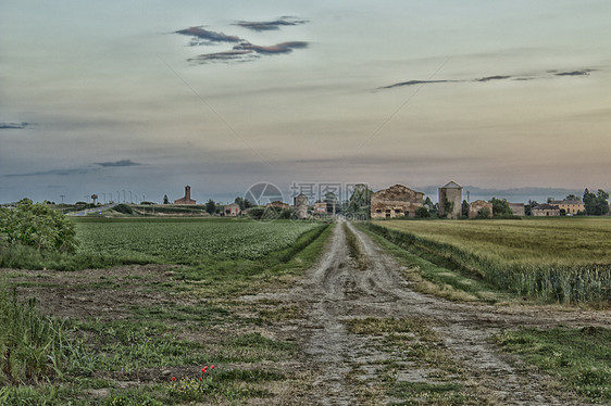 意大利农村被毁坏的农户住房天空植物农民家园老房子杂草废墟老家黄色农业图片