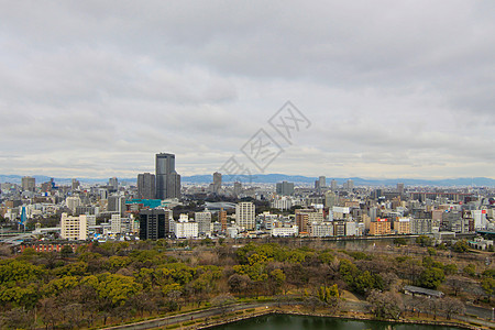 大阪市空中航向地方商业园大楼建筑物目的地市中心景观天际办公城市图片