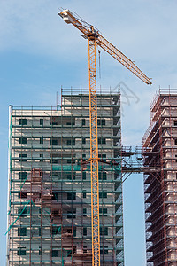 正在建造的建筑水泥石膏工作危险经济房子平板脚手架材料混凝土图片